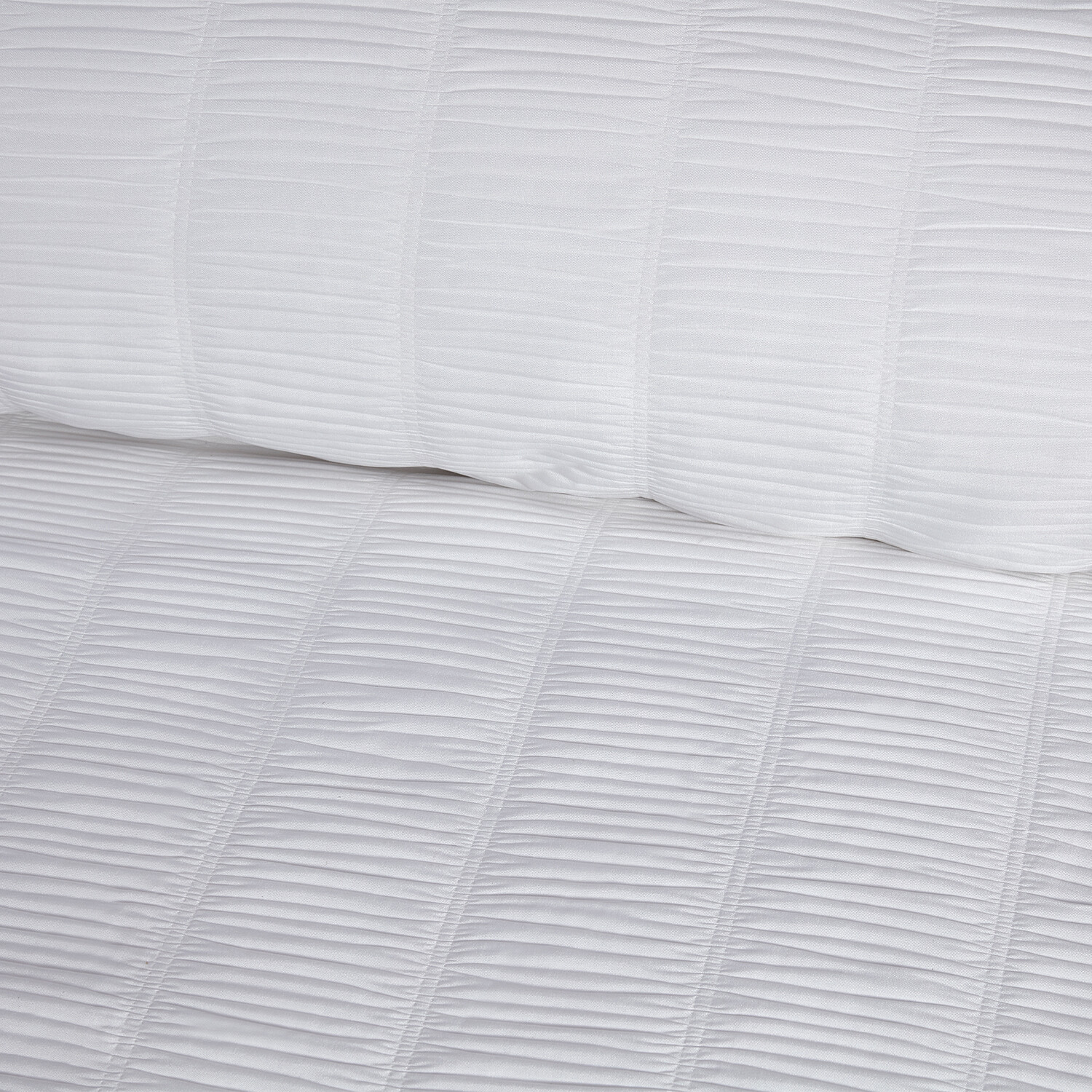Cassie Crinkle Stripe Duvet Set White / Double Image 3