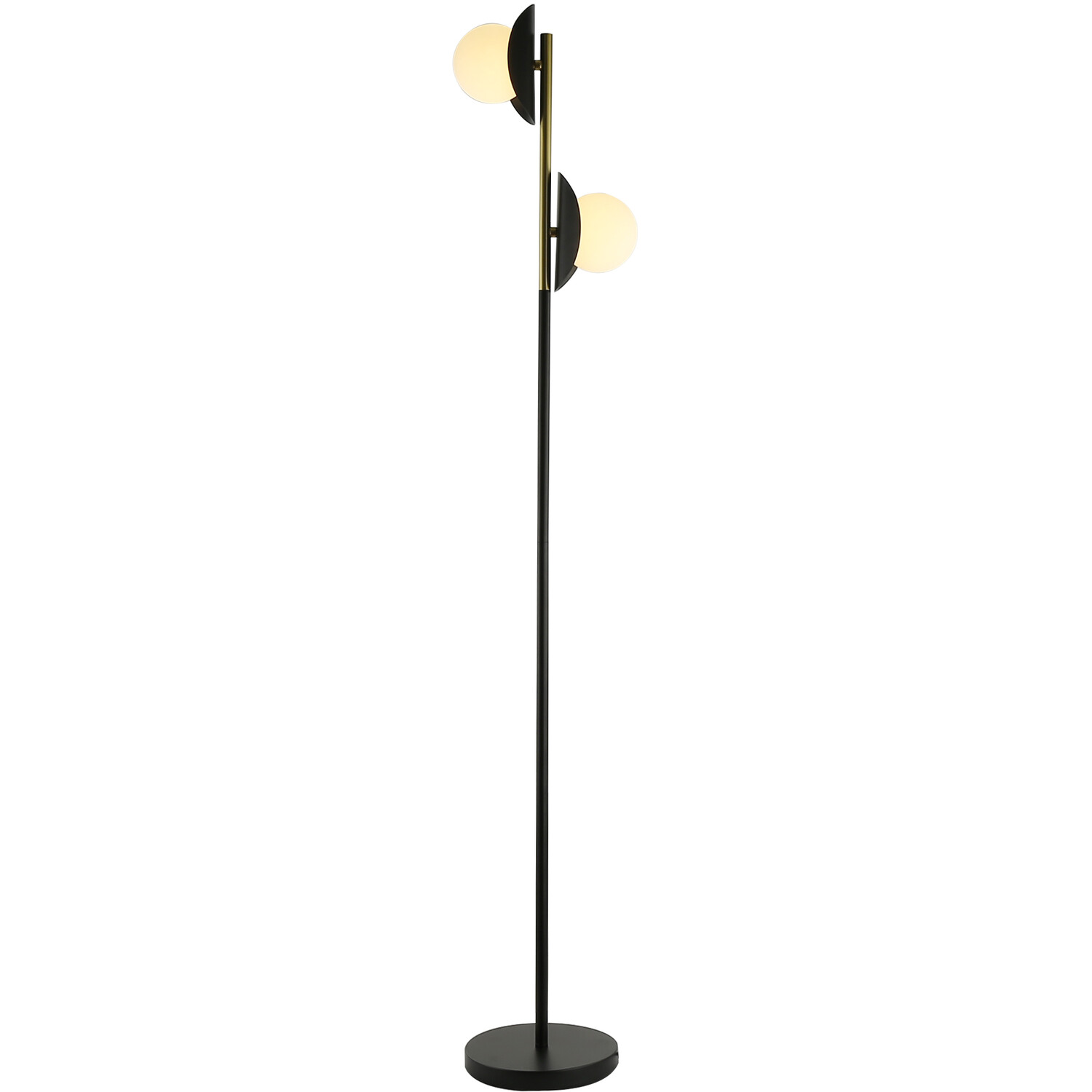 Callisto 2 Light Floor Lamp - Black and Gold Image 2