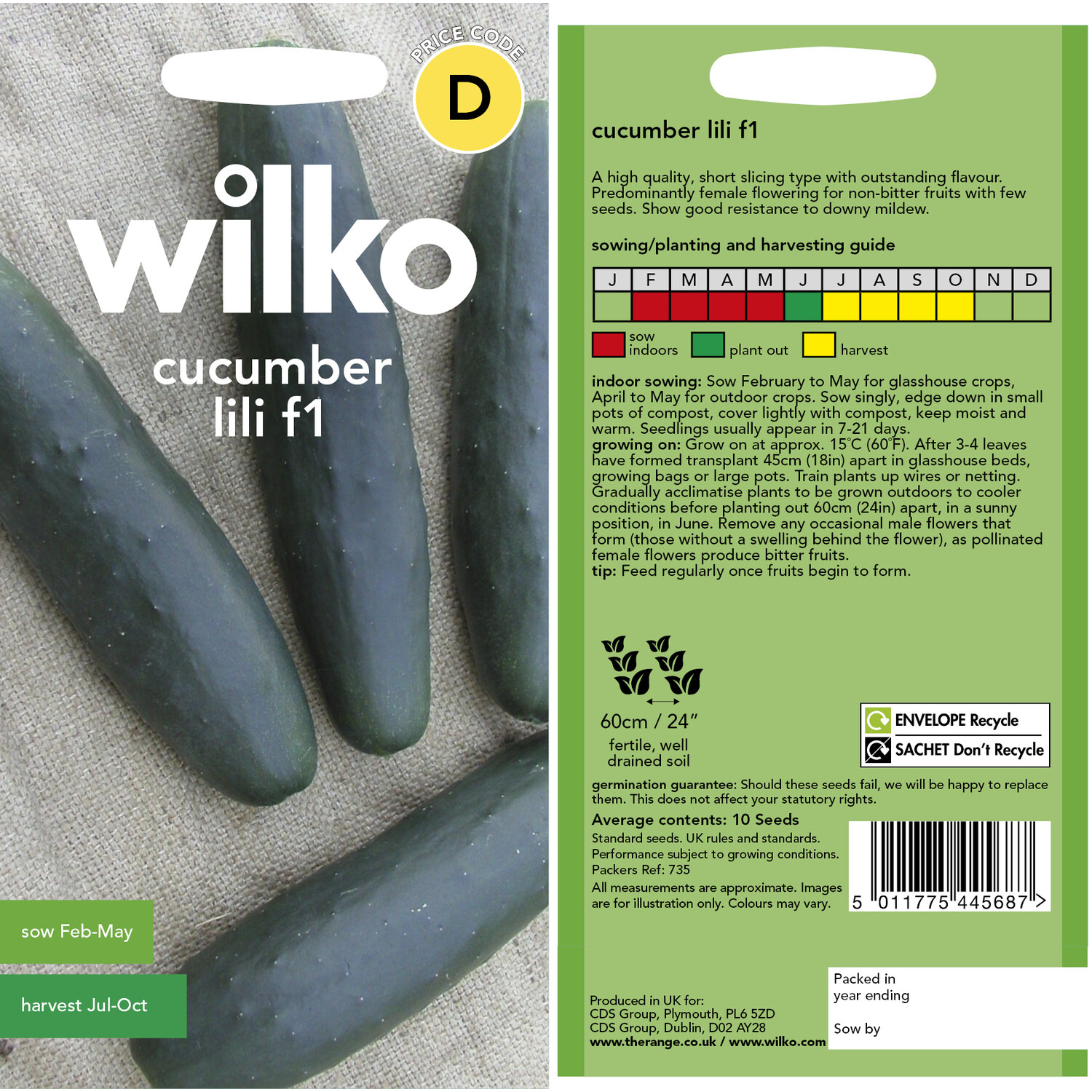 Cucumber Lili F1 Seeds Dark Green Image 3