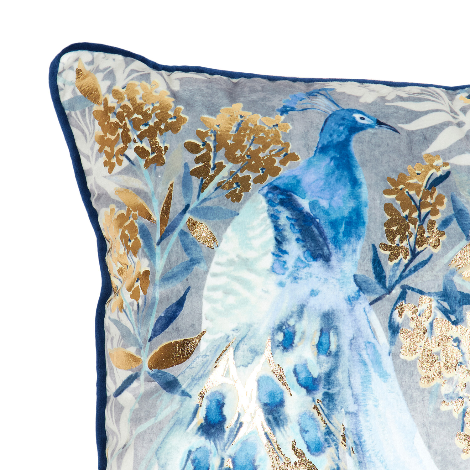 Divante Peacock Metallic Cushion - Blue Image 4