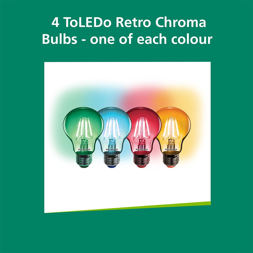 Sylvania Toledo 4 Pack Retro Chroma RBGO E27 4W Festoon String Lights LED Bulb Image 8