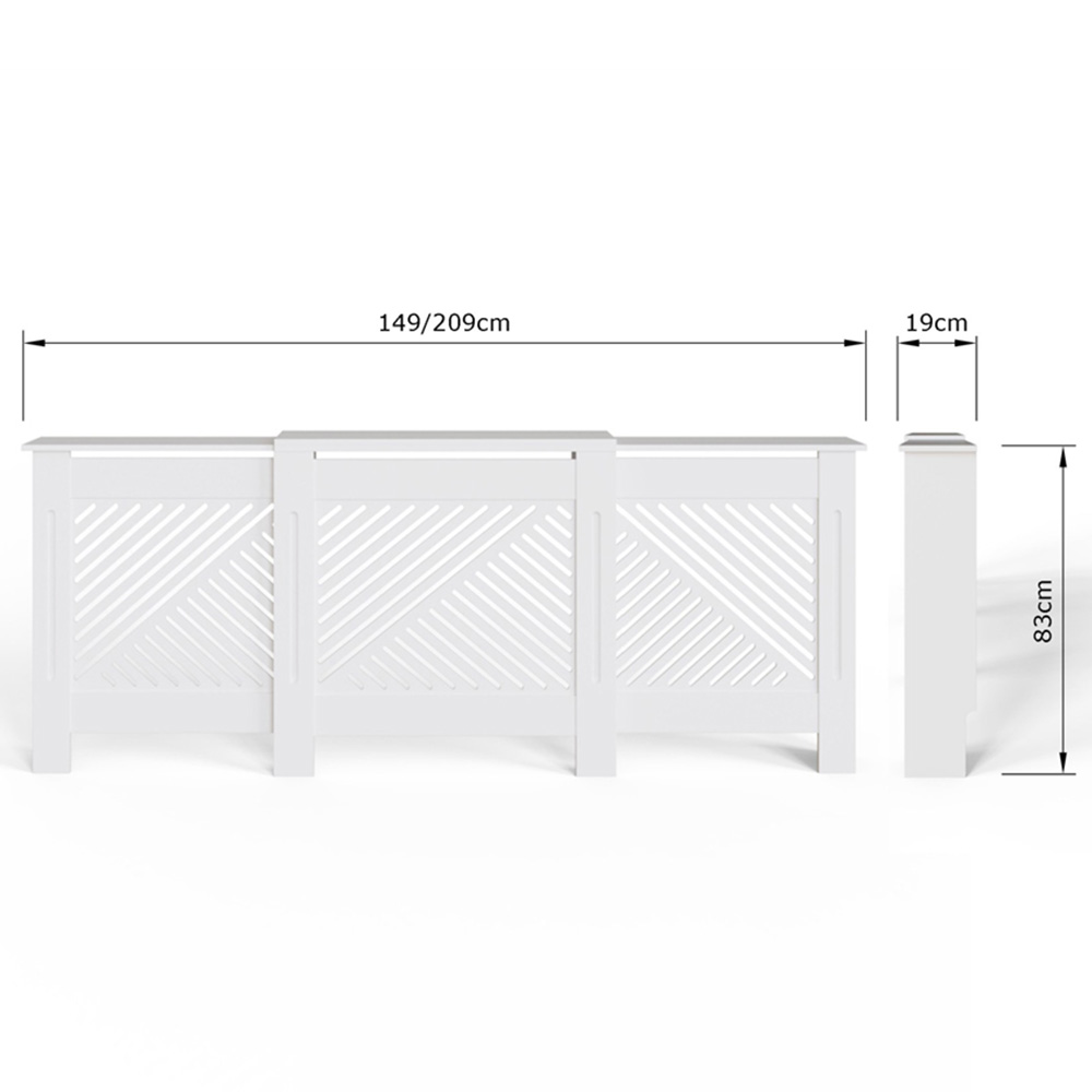 GFW Kobe Cheveron White Adjustable Radiator Cover Image 8