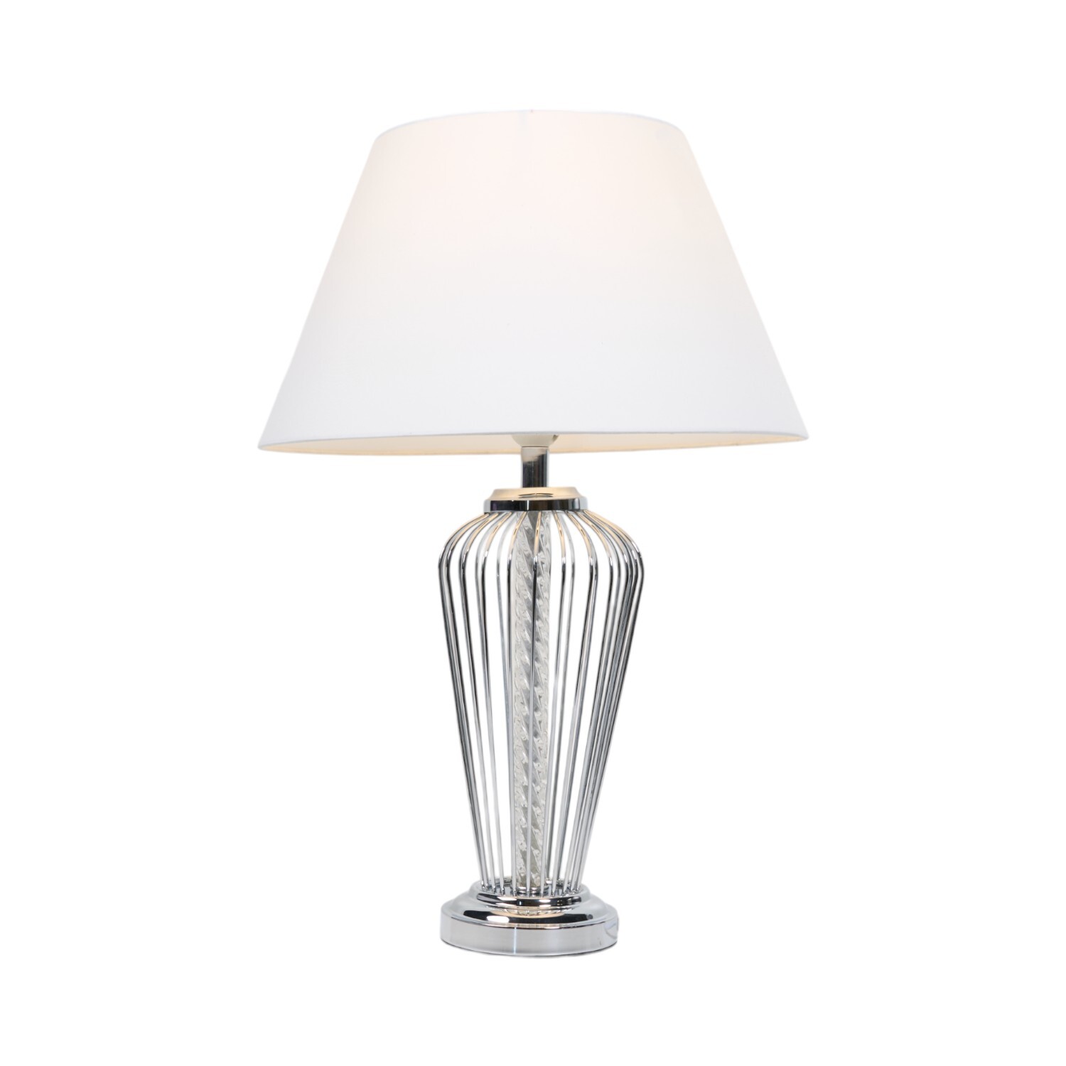 Adeline Table Lamp Chrome and White Image 2