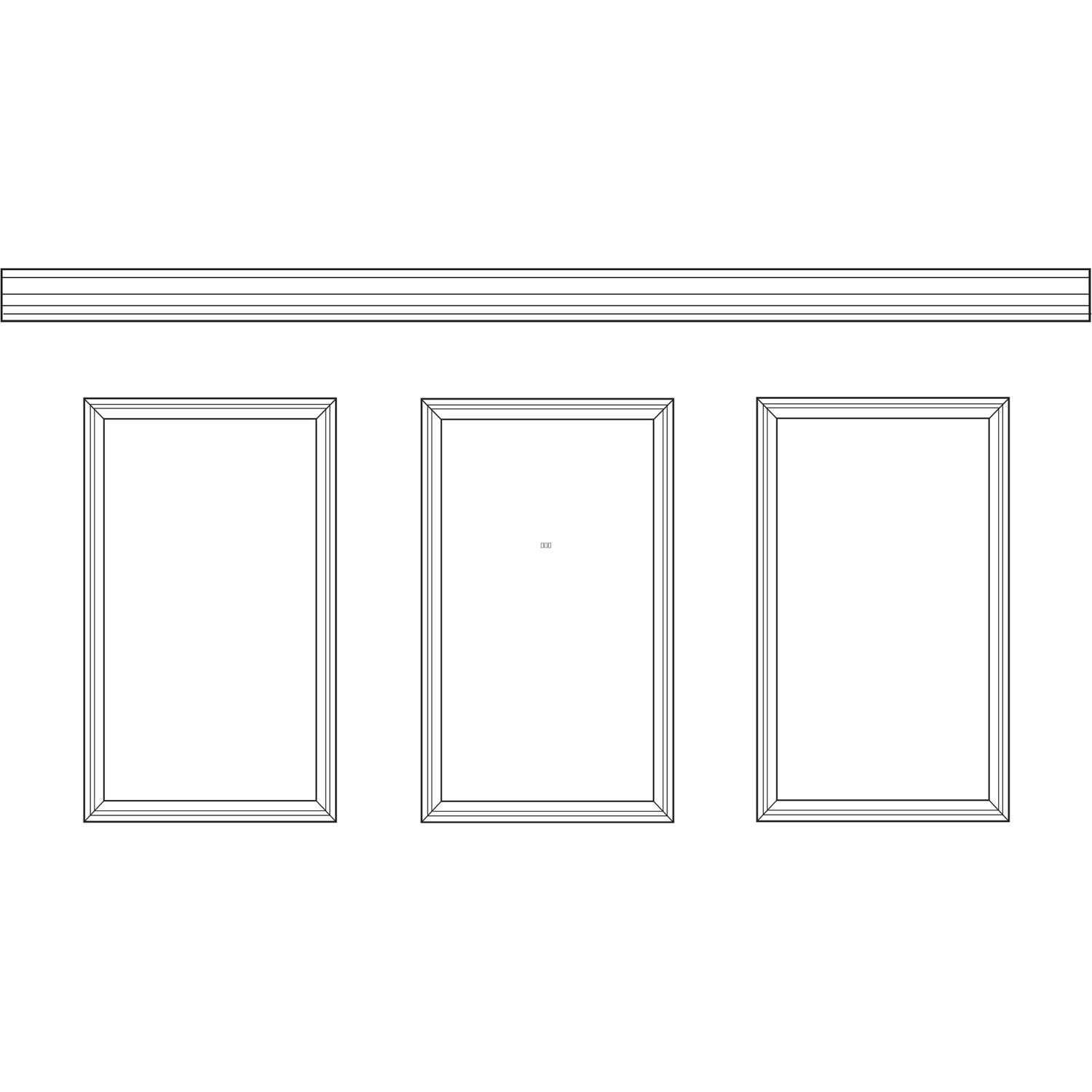 Paint Ready Rectangular Wall Panel Kit  With Dado Image 2