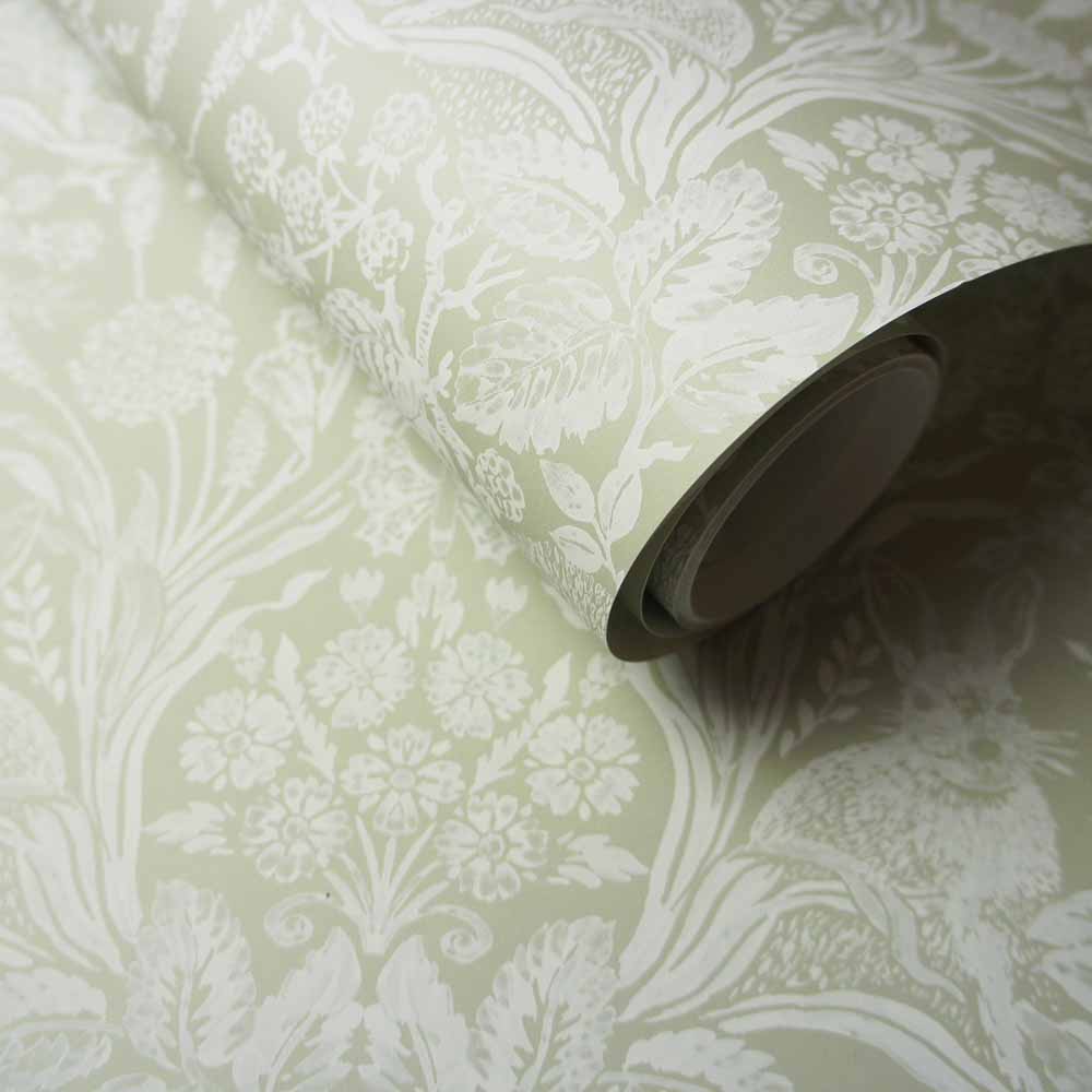 Holden Decor Damask Harlen Woodland Sage Green Wallpaper Image 2