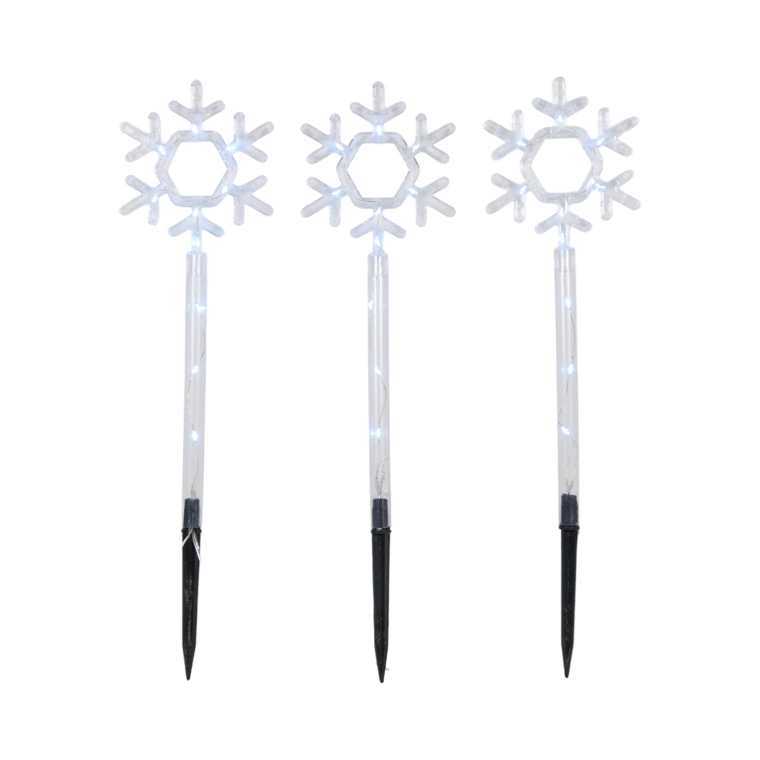 8 Piece Snowflake Stake Light White Image 4