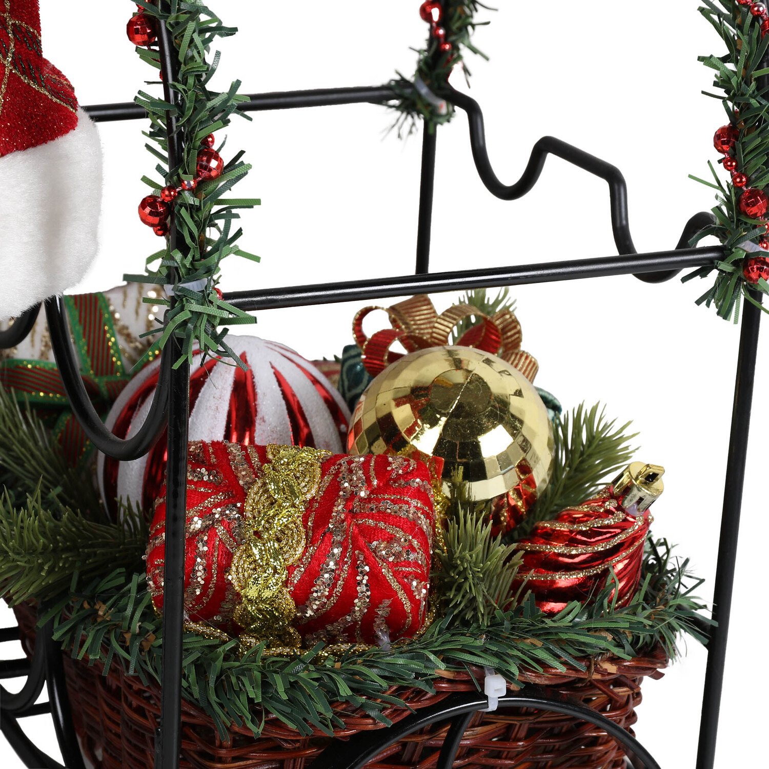 Traditional Santa On Bicycle - Red Image 2