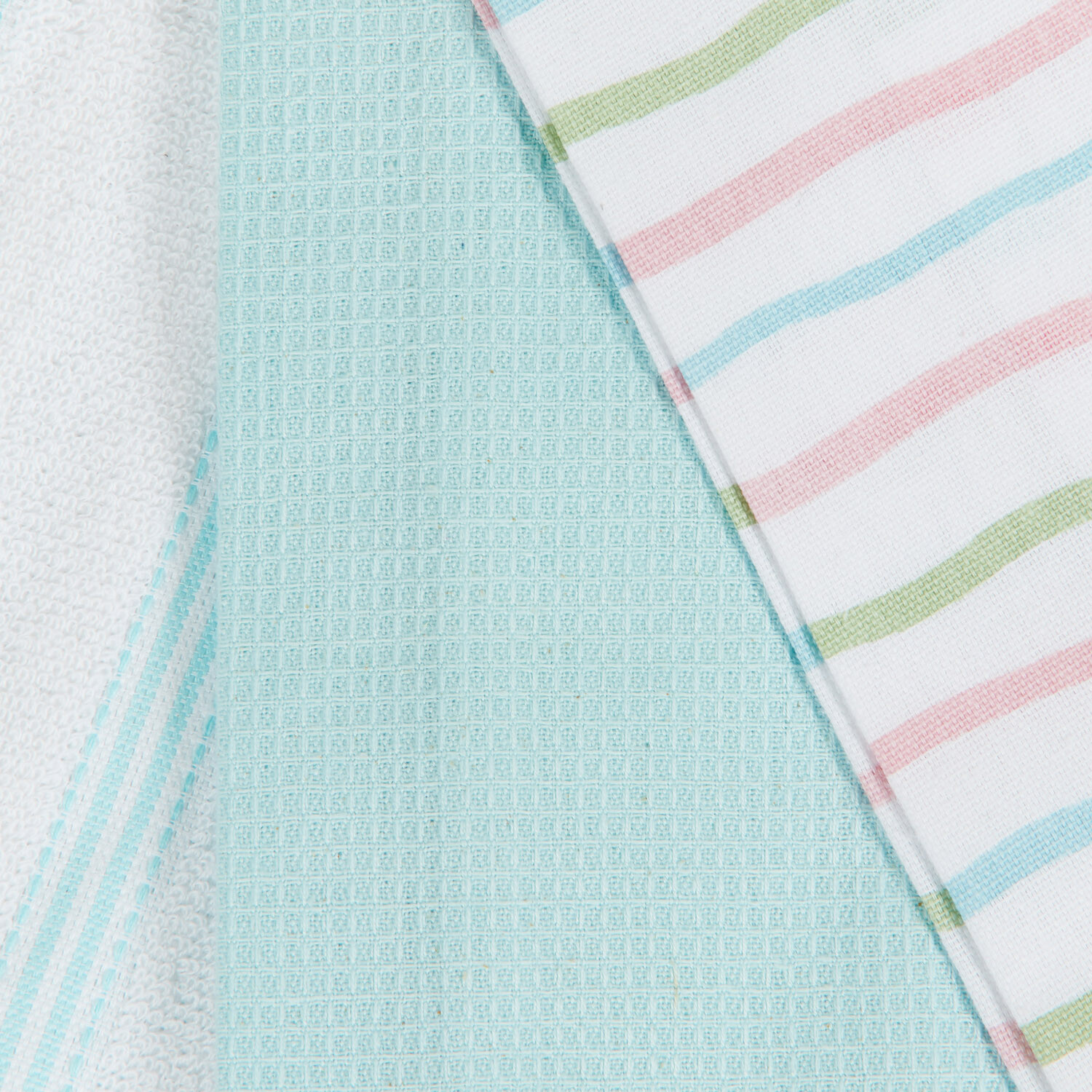 Pack of 3 Pastel Wave Tea Towels - Multicolour Image 4