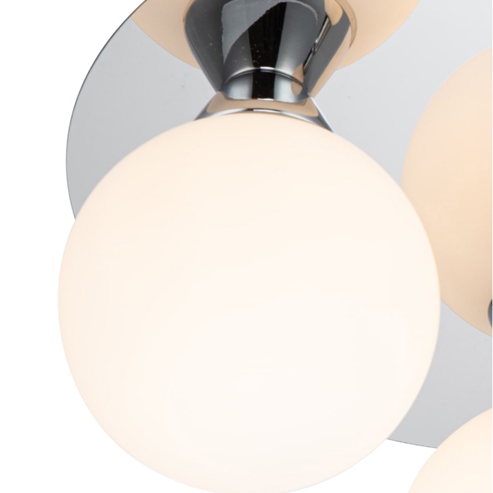 Cosylyte Bowen 3 Light Chrome Opal Glass Flush Ceiling Light Image 5