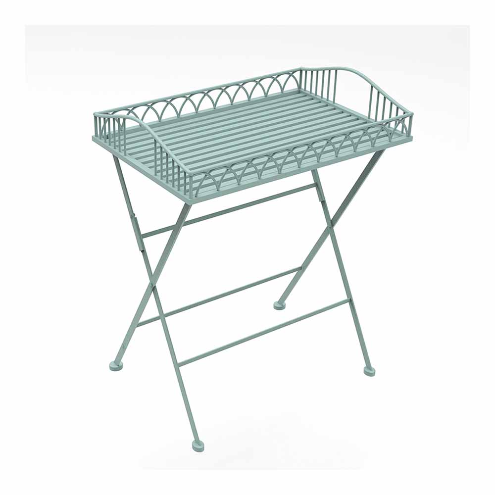 Charles Bentley Sage Green Wrought Iron Butler Tray Image 2