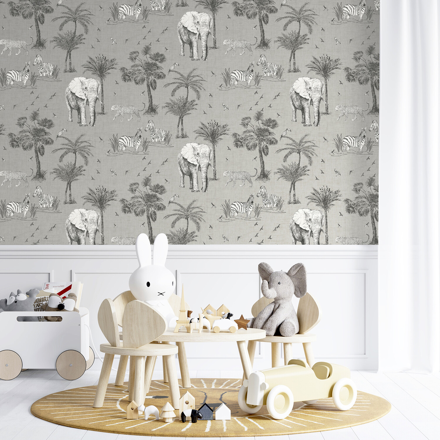 Safari Lagoon Spongeable Wallpaper - Grey Image 6