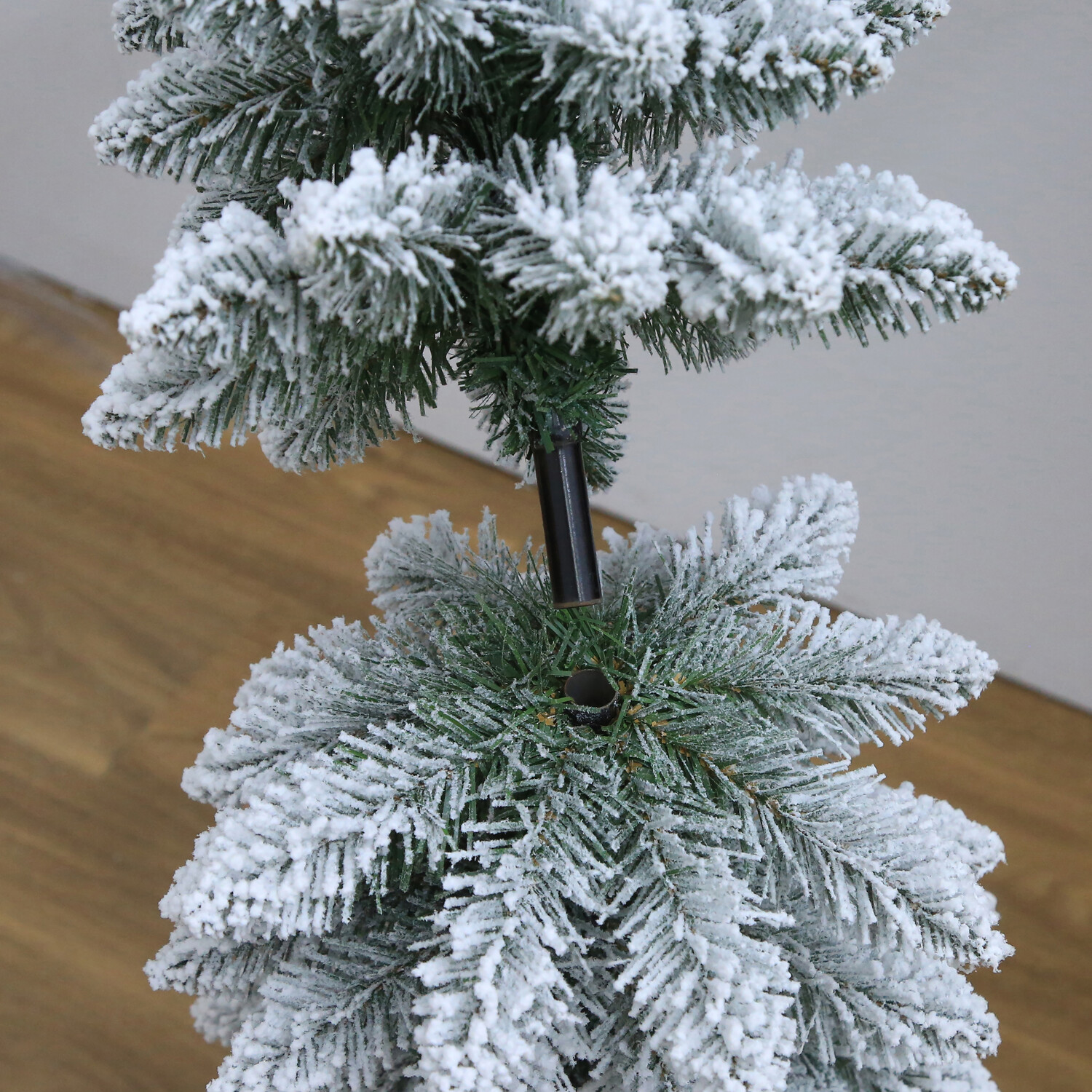 Set of 3 Downswept Flocked Trees - White Image 5