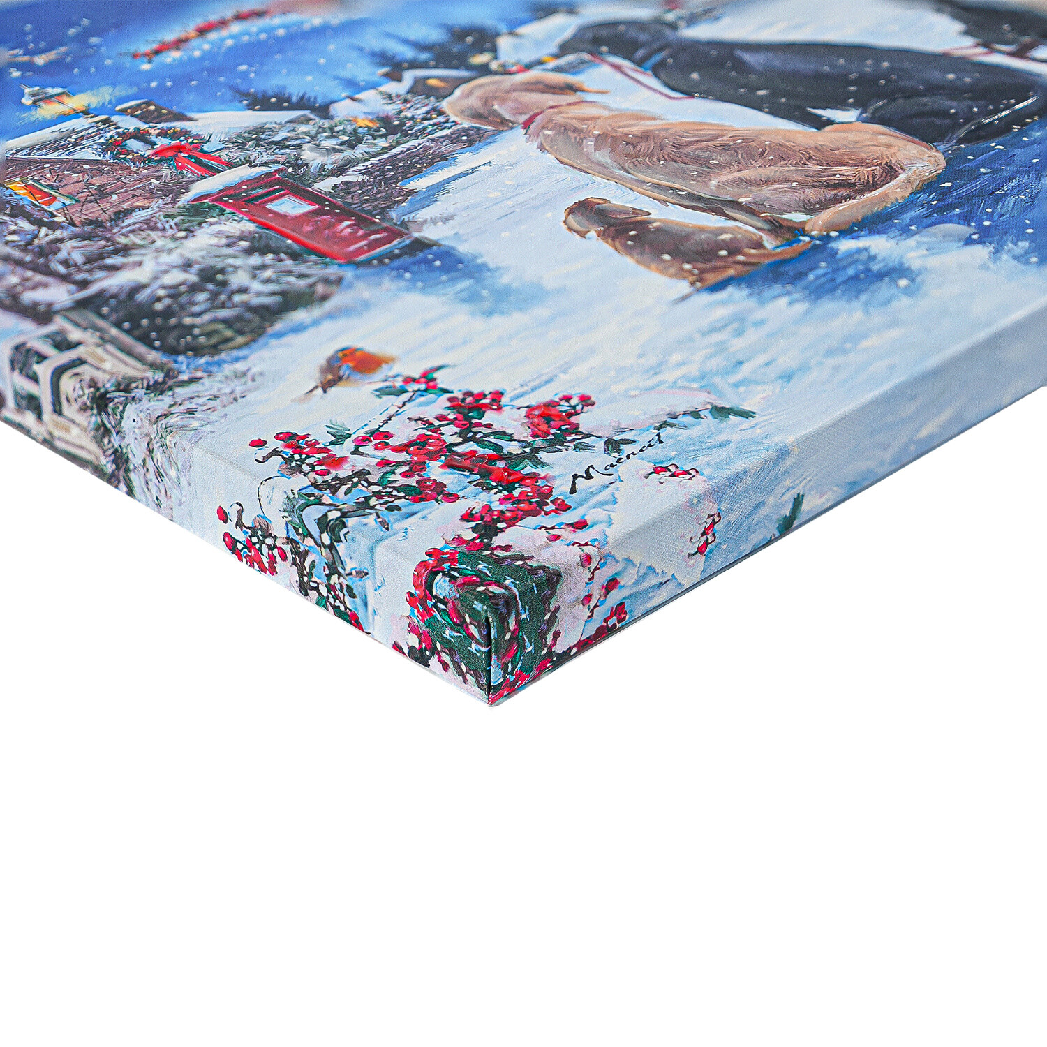 Macneil Snowy Dogs Spotting Santa Canvas Image 3