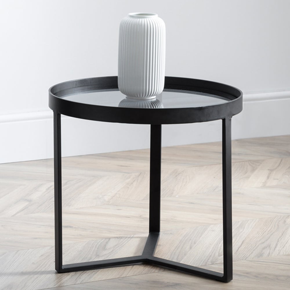 Julian Bowen Loft Smoked Glass Lamp Table Image 7