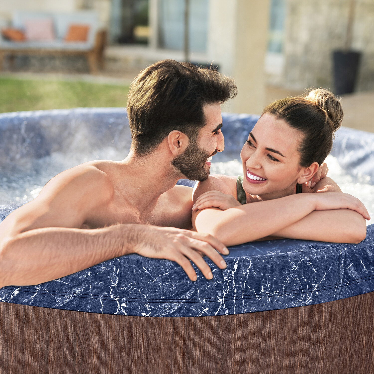 Lay-Z-Spa Toronto Smart Airjet Plus 7 - Brown and Blue Image 4