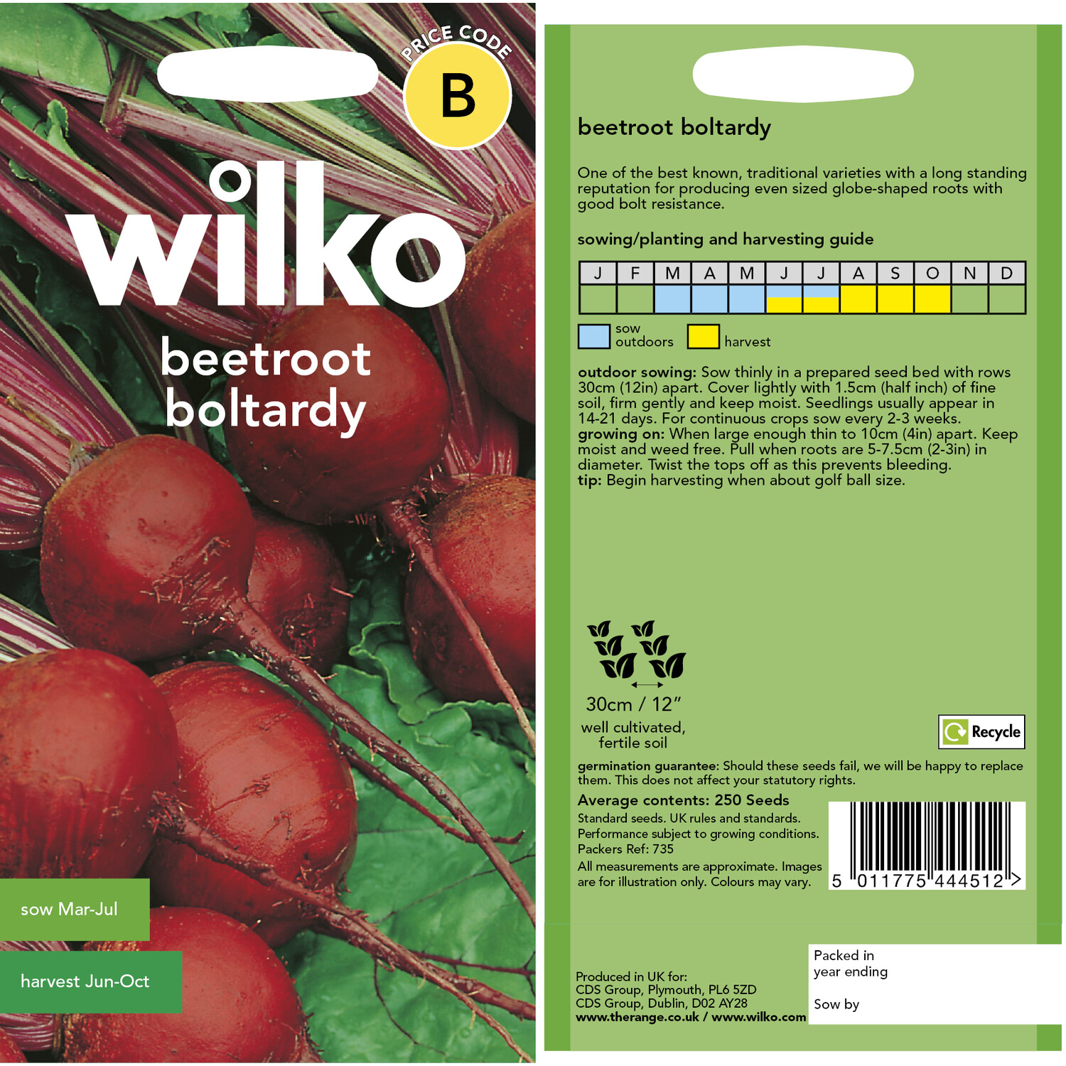 Wilko Beetroot Boltardy Seeds Image 3