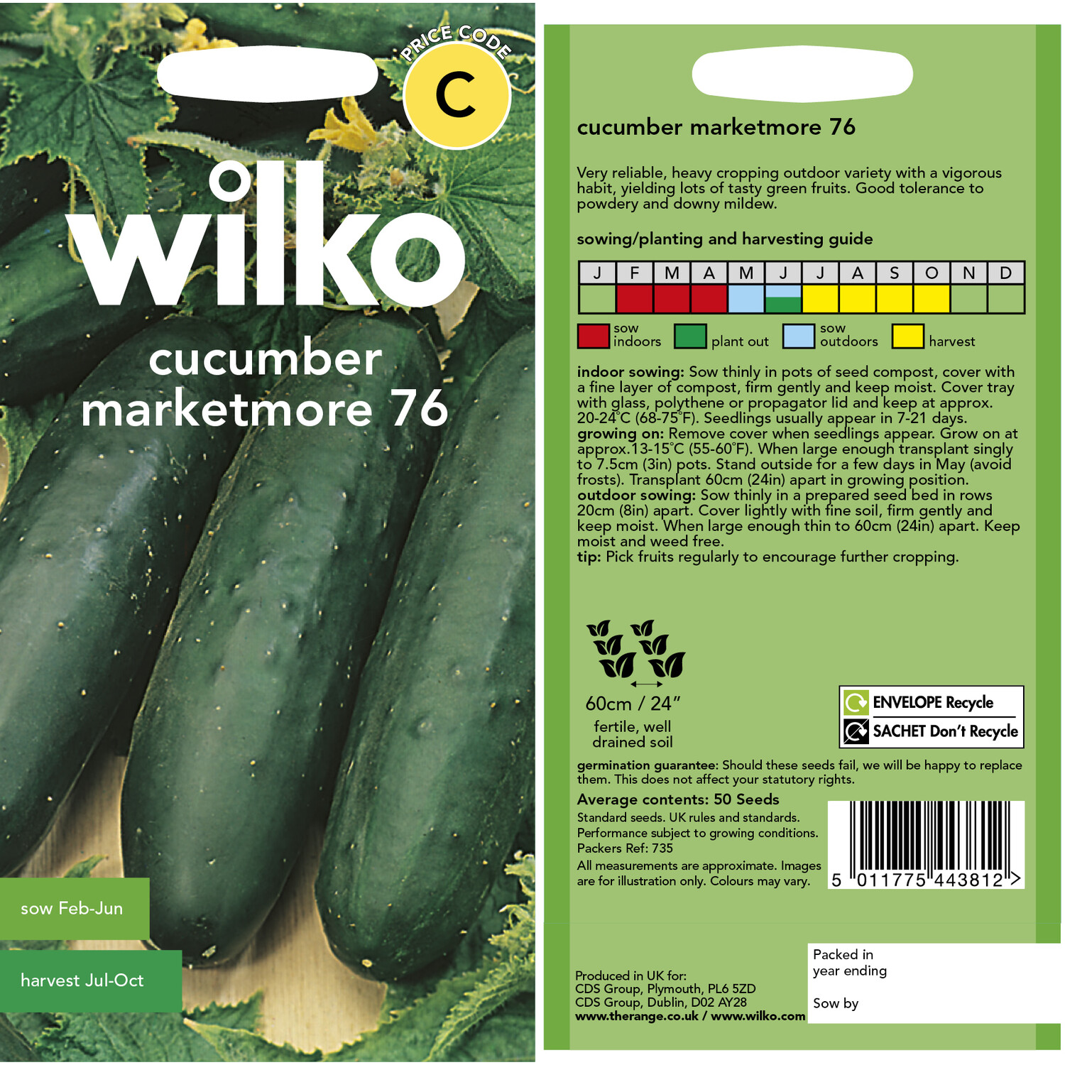 Wilko Cucumber Marketmore Seeds Image 3