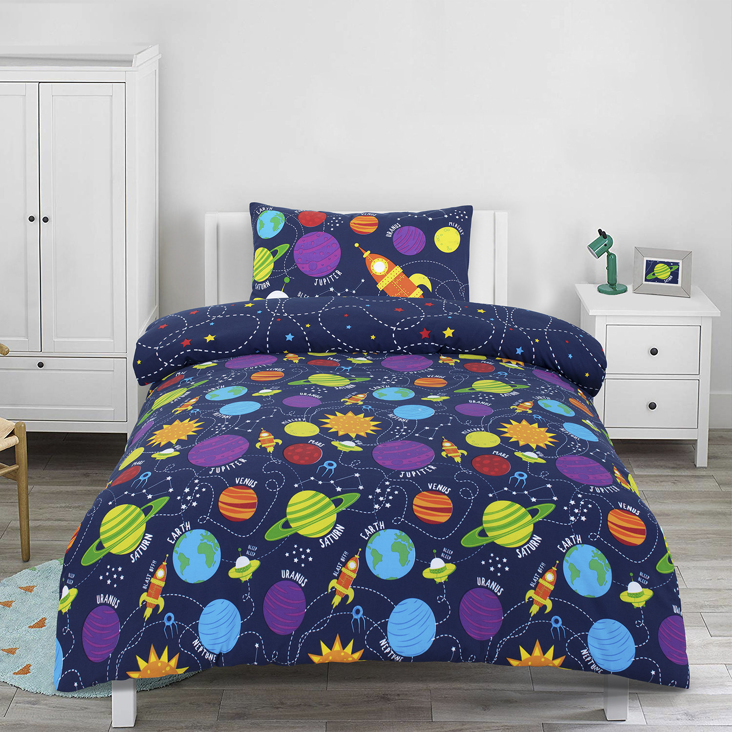 Sleep in Space Single Multicolour Duvet Cover Set Image 2