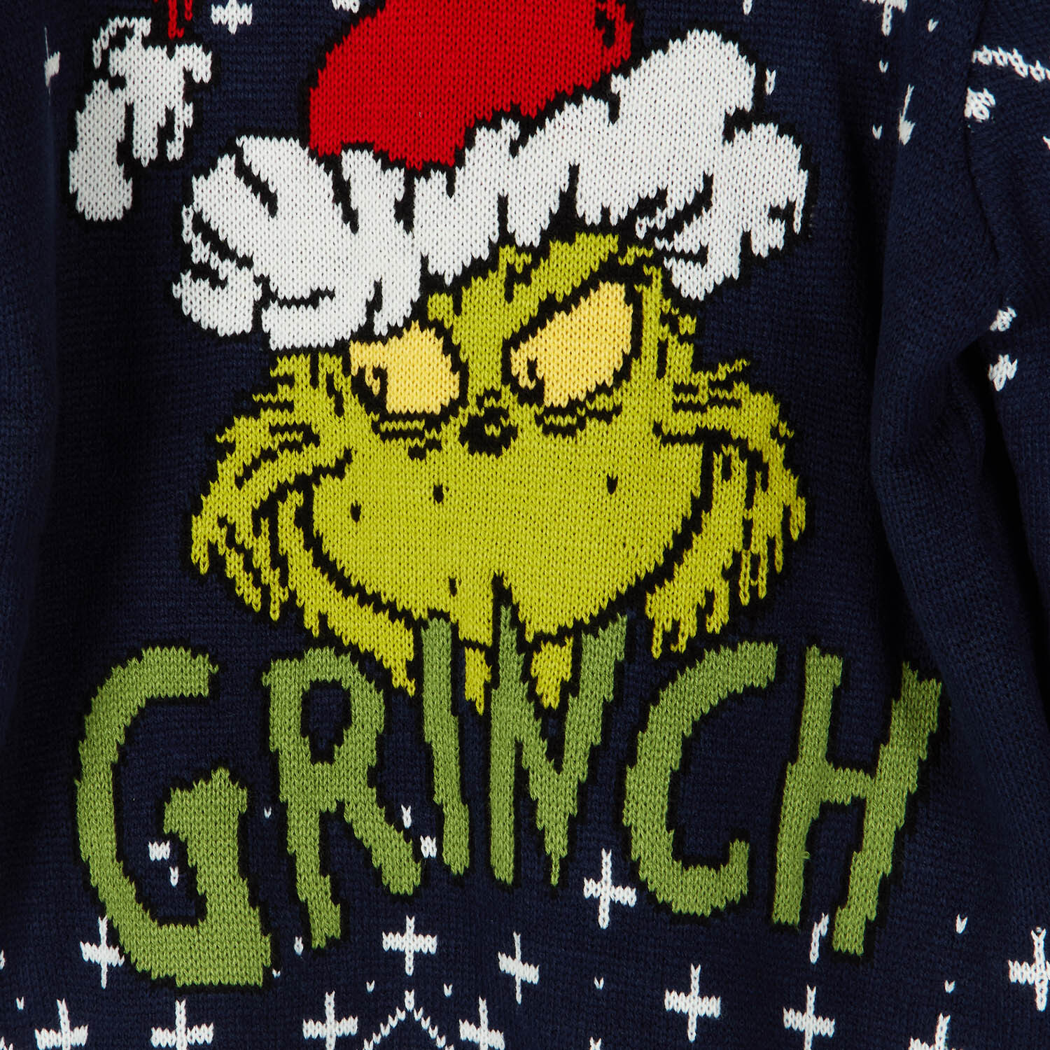 Grinch Snowflake Knitted Jumper Black Age 6-8 Image 3