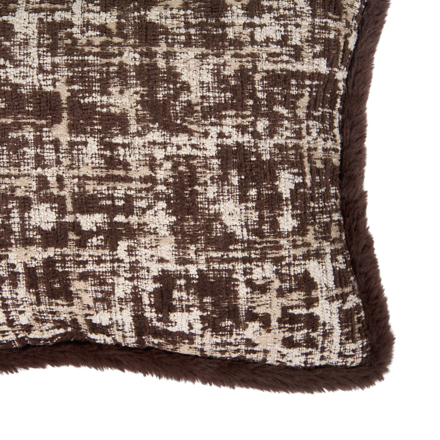 Milanna Chenille Cushion Chocolate Image 3