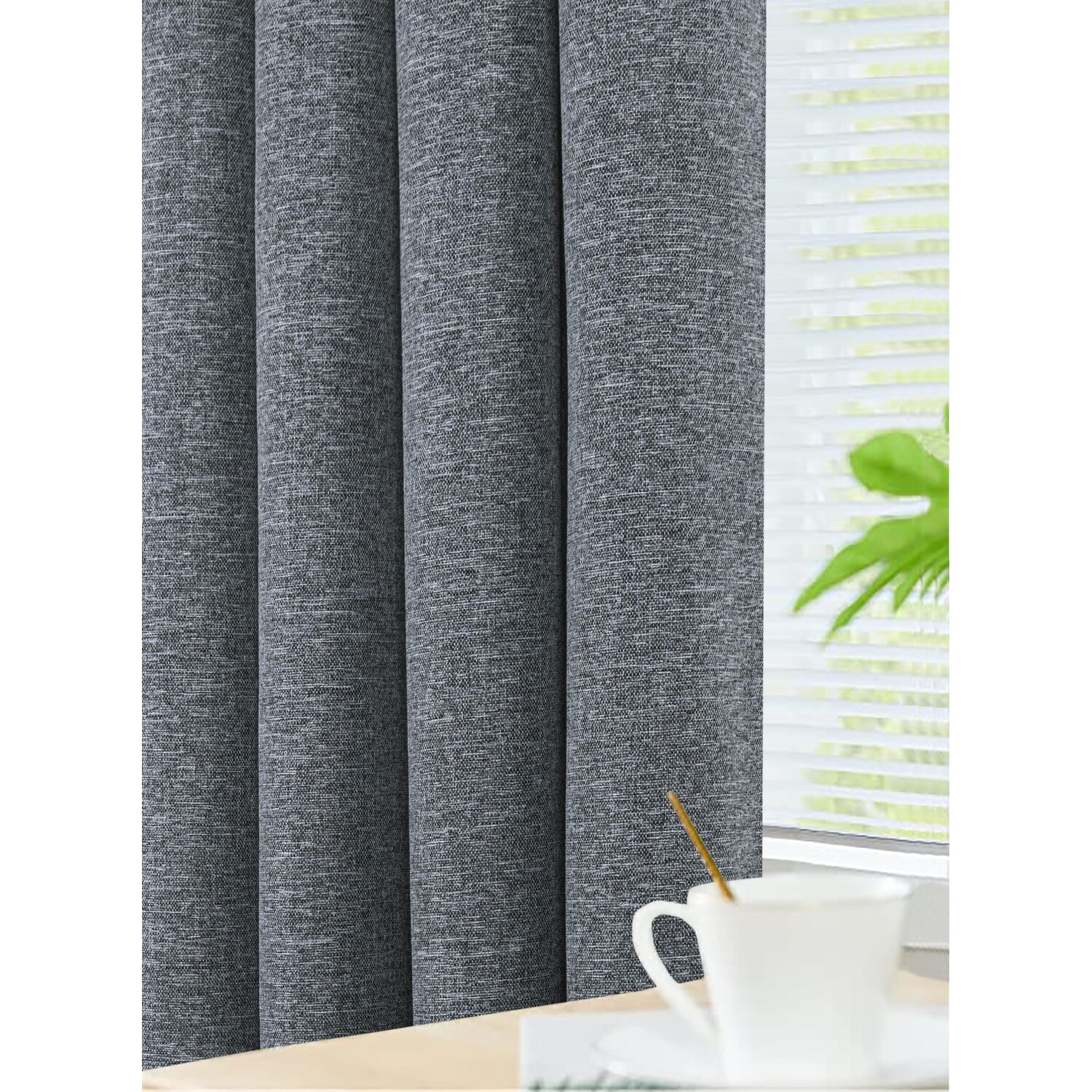Divante Dusk Blackout Thermal Curtains - Charcoal / 229cm Image 4