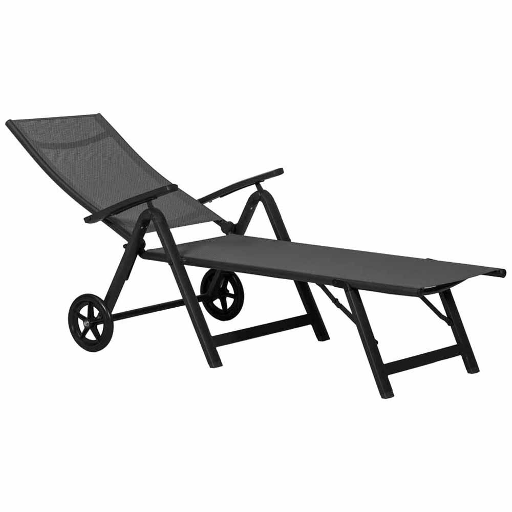 Royalcraft Sorrento Black Folding Recliner Sunlounger Image 3