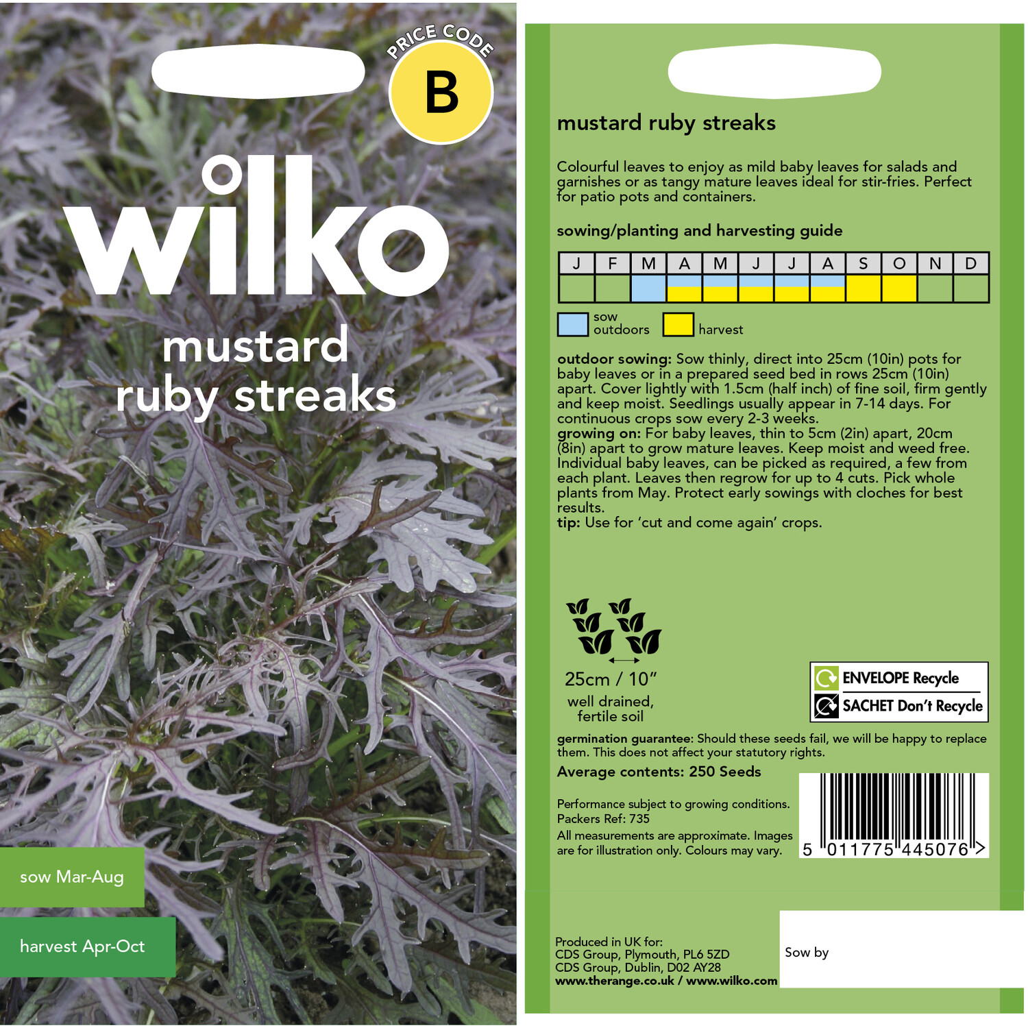 Wilko Mustard Ruby Streaks Seeds Image 3