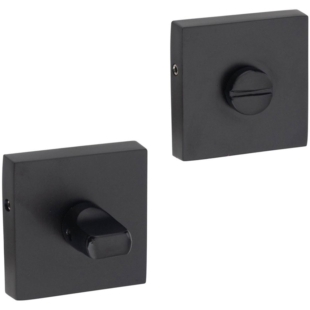 Golden Grace Matt Black Modern Lima Door Bathroom Handle Set Image 3