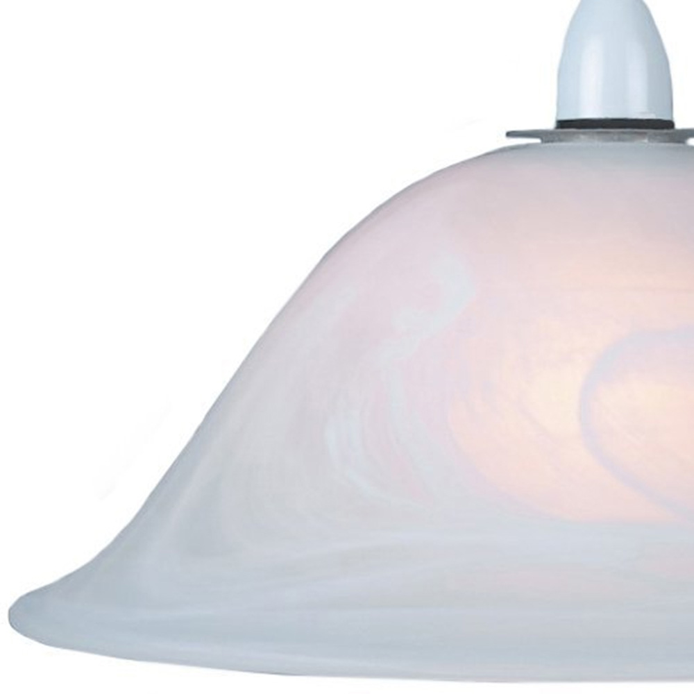 Happy Homewares White Alabaster Glass Easy Fit Pendant Shade Image 2