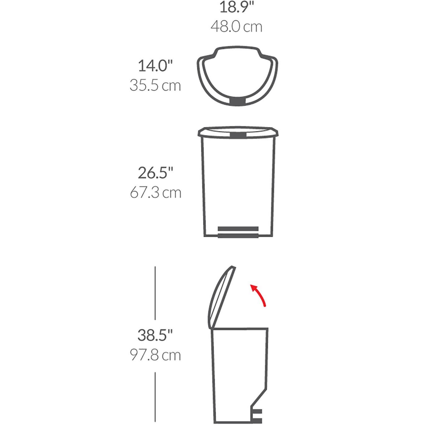 Simplehuman Grey Plastic Pedal Bin 50L Image 3