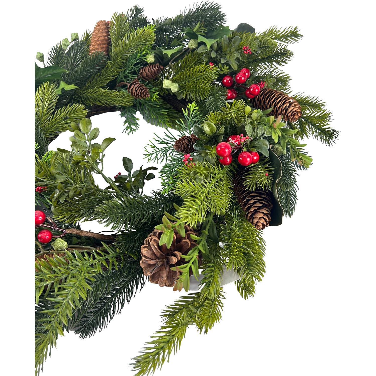Traditional Holly and Berry WreathGreen Image 2