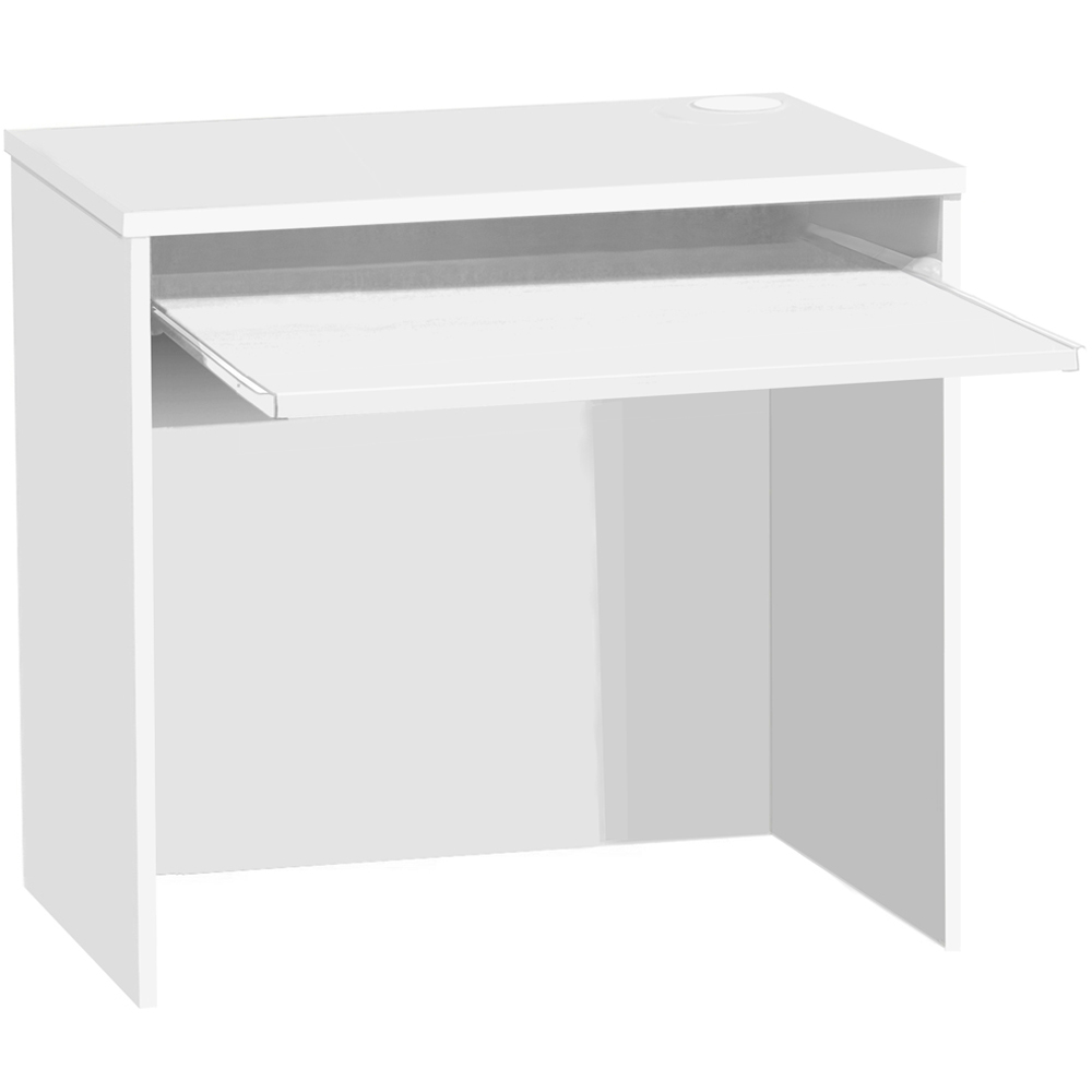 R White Cabinets Home Office Desk with Keyboard Trayf White Image 2