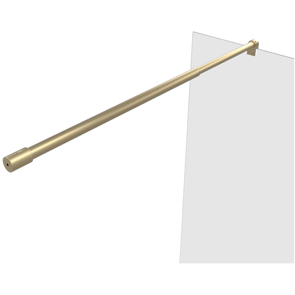 Bathstore Nero Glass Wetroom Shower Panel with Brushed Brass Profile and Front Bar 500mm Image 5
