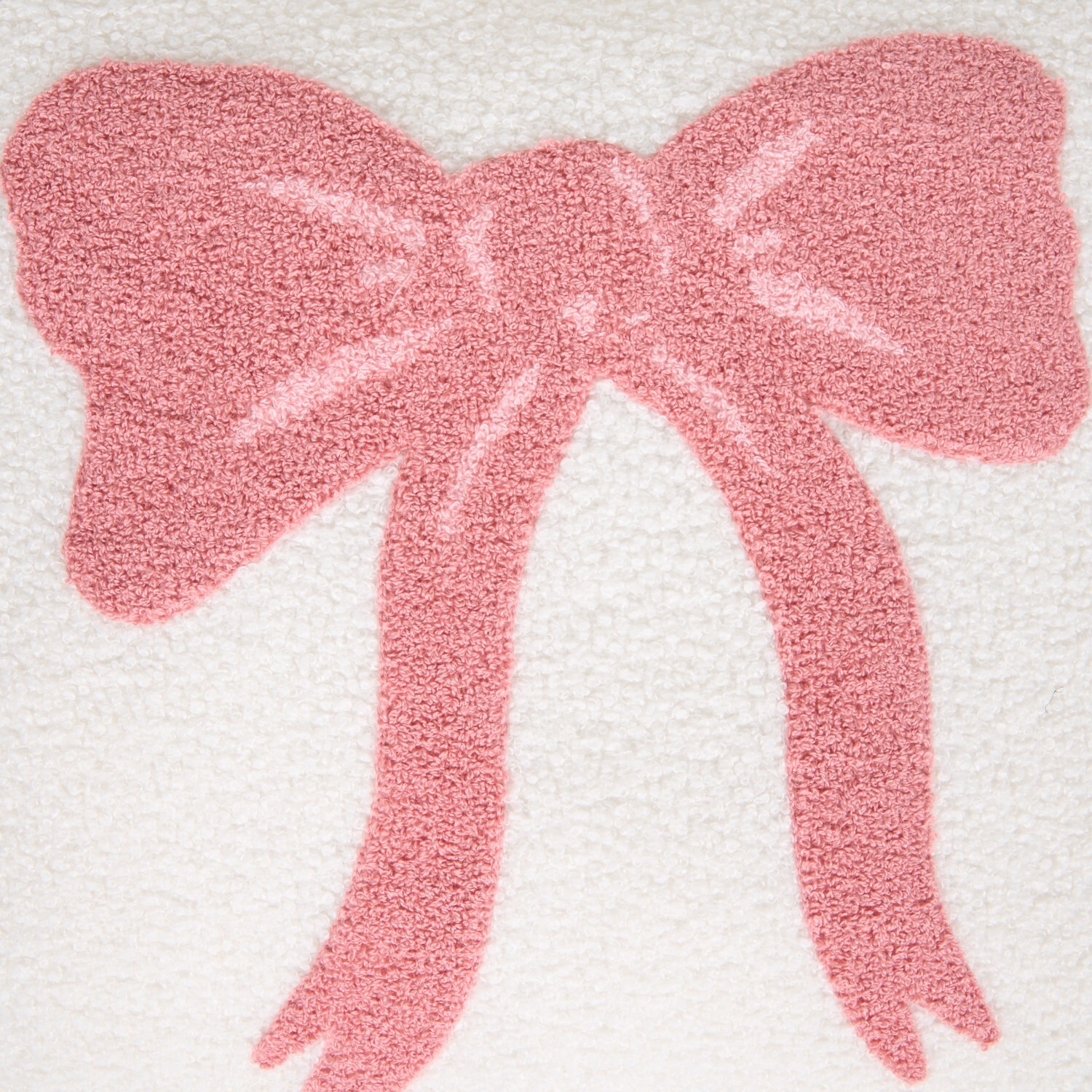 Teddy Fleece Bow Cushion Pink Image 4