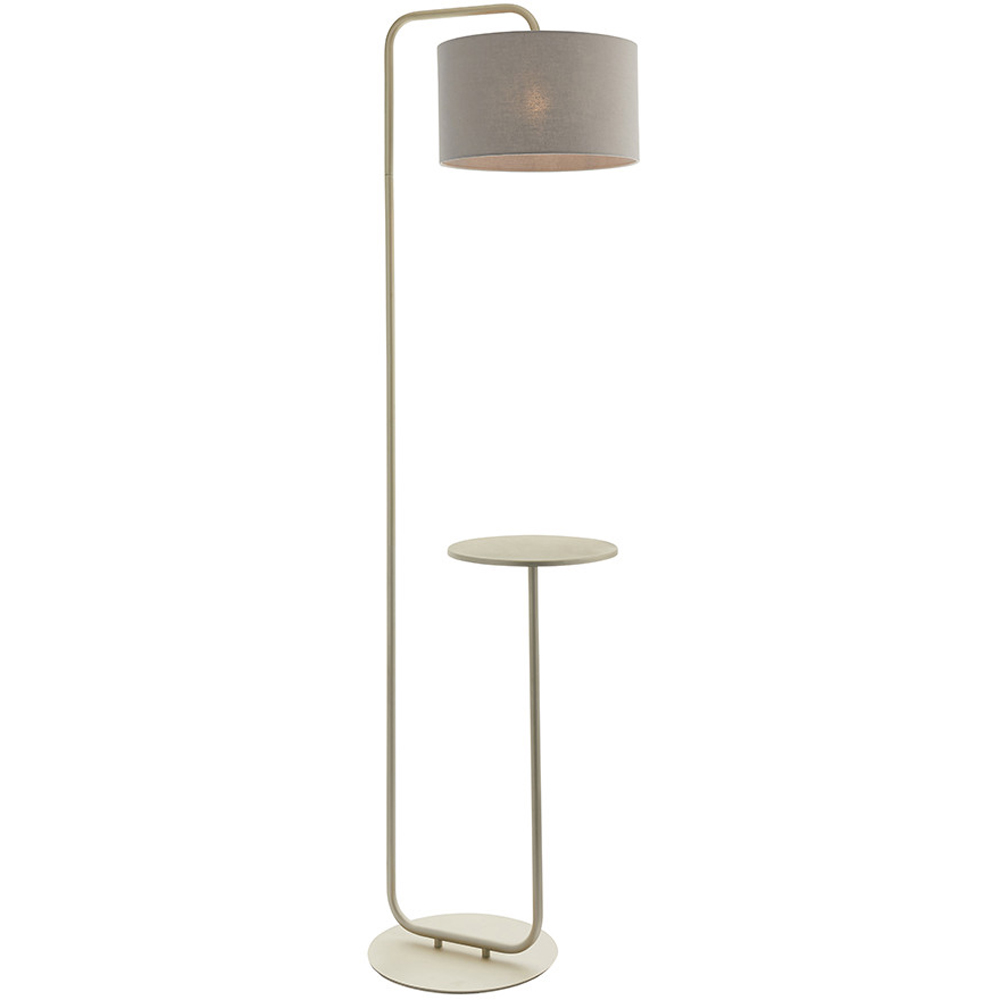 Merano Carrara Slate Grey Fabric Shade Satin Champagne Floor Lamp Image 3
