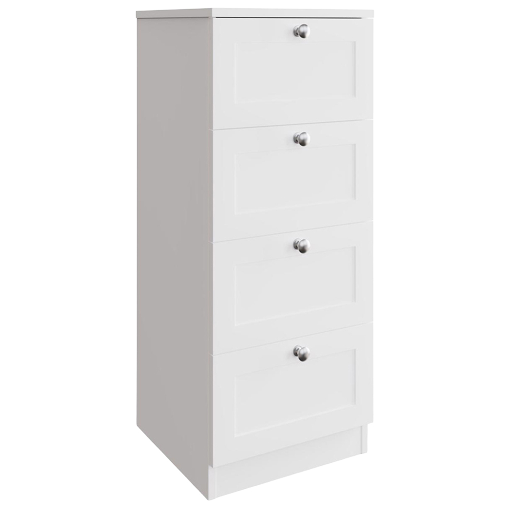 FWStyle Artus 4 Drawer White Panelled Chest of Drawers Image 2