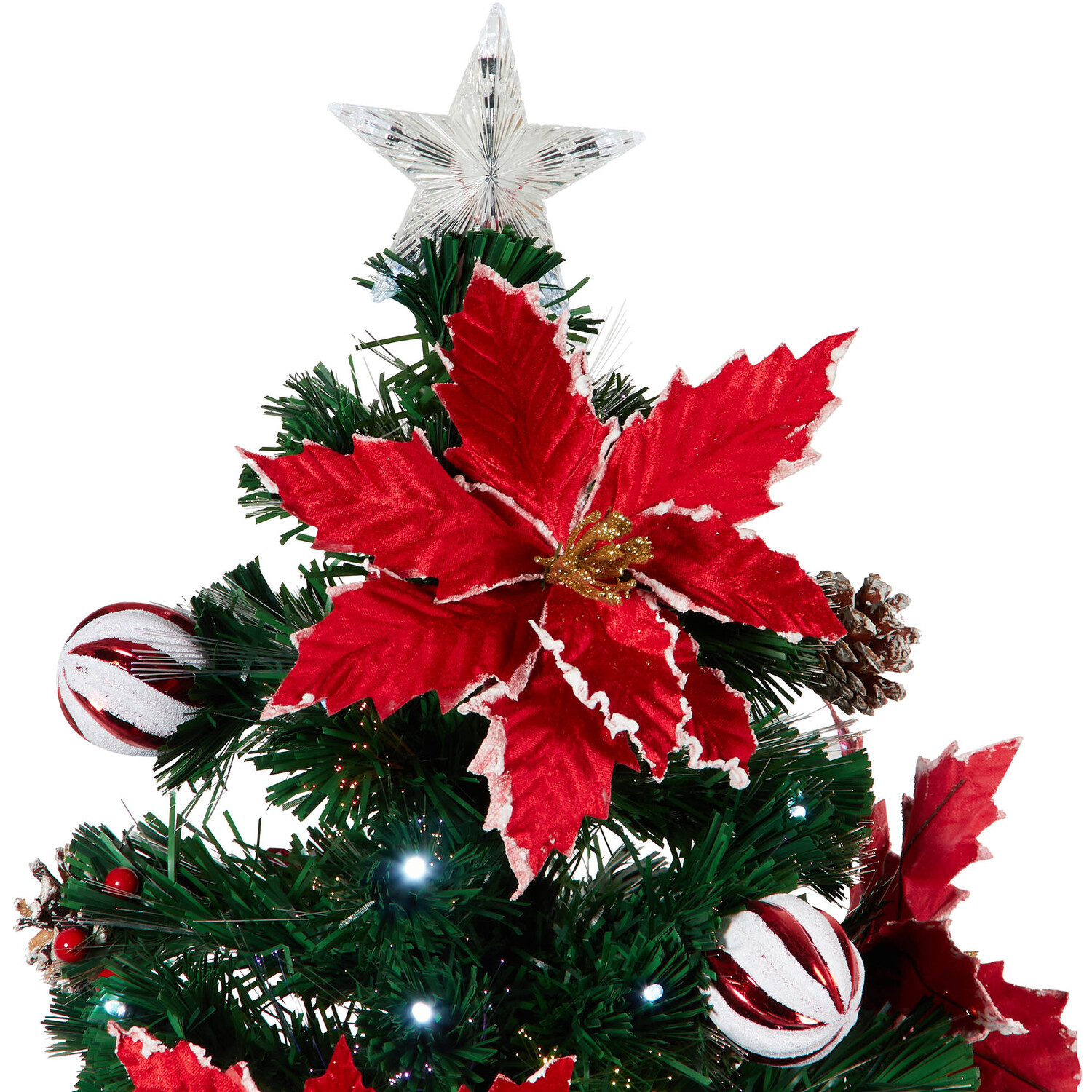 Fibre Optic Poinsettia Tree 4ft  - Green Image 4