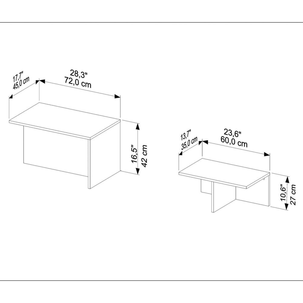 Decorotika Twins Galaxy Alina Nest of Coffee Tables Set of 2 Image 6