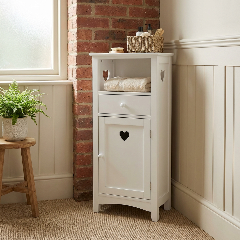 Oxford Single Door Single Drawer White Floor Cabinet Image 9
