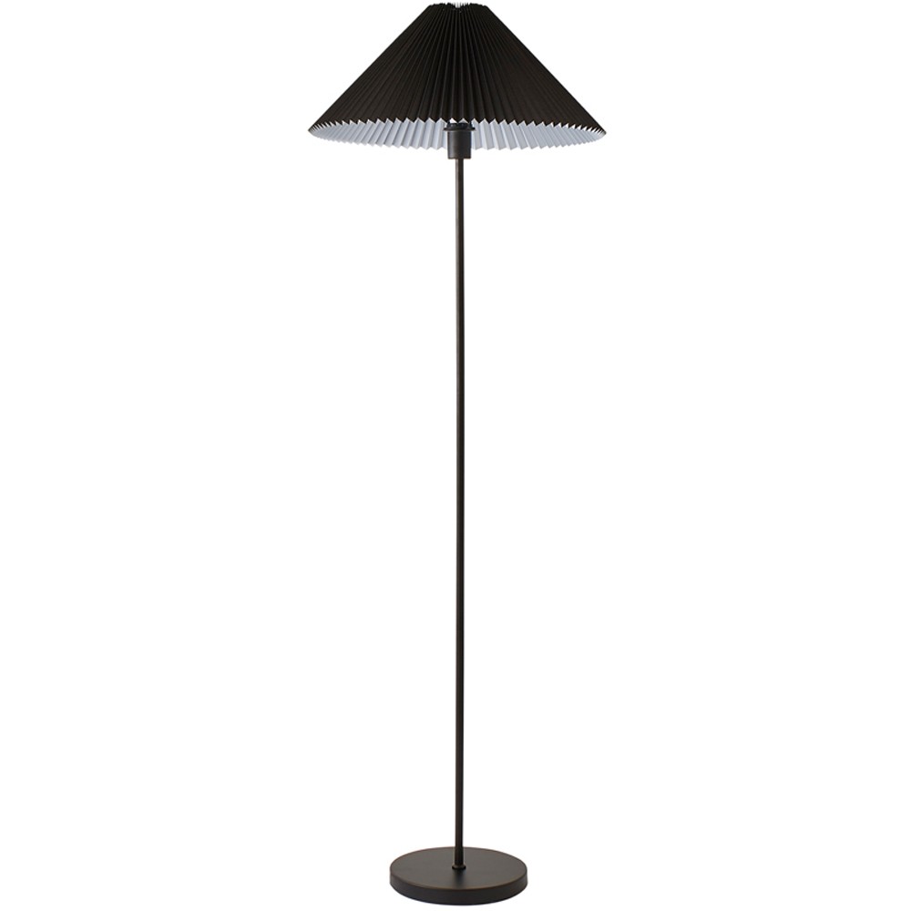 ValueLights Akira Black Pleated Shade LED Floor Lamp Image 1