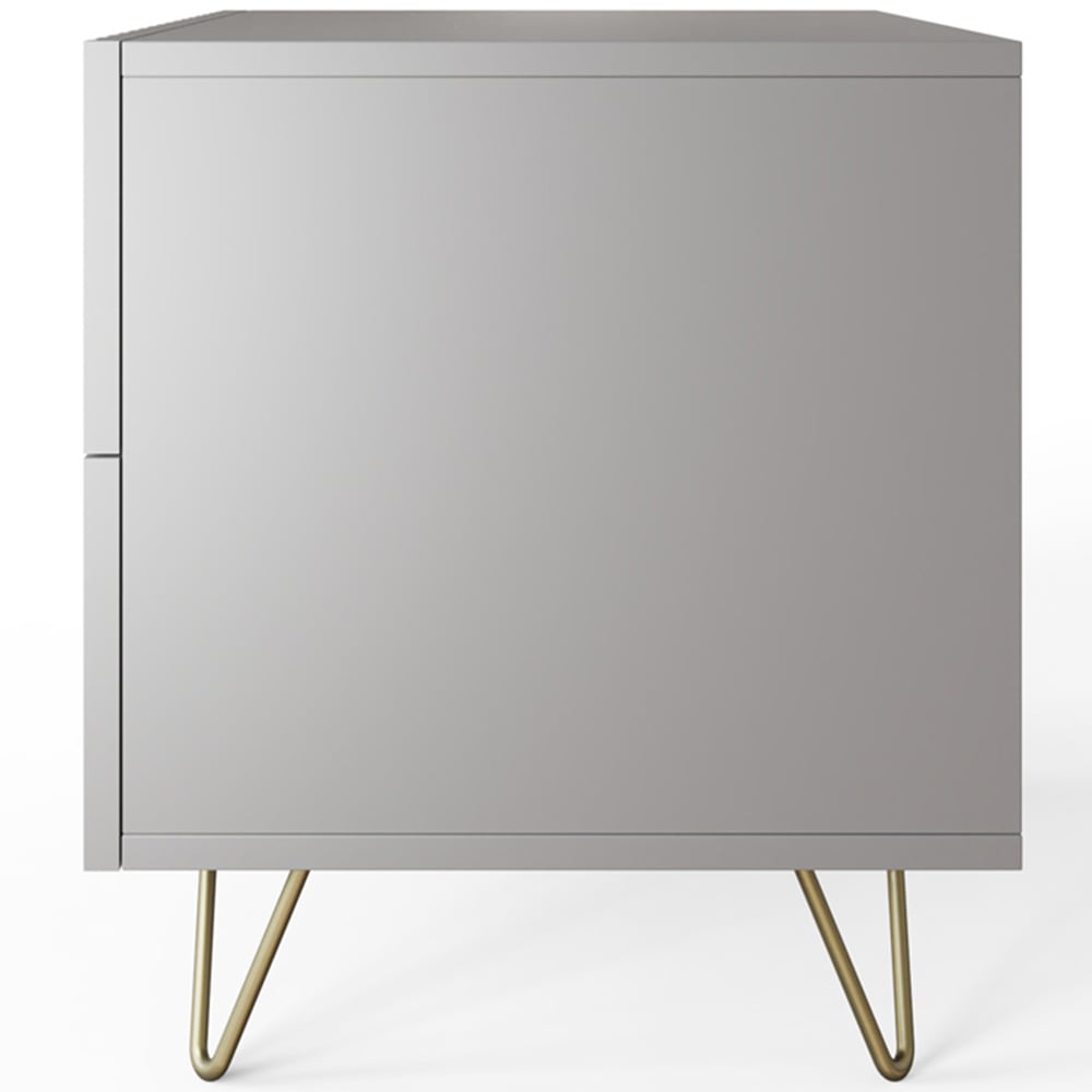 GFW Thalia 2 Drawer Grey Bedside Table Set of 2 Image 7