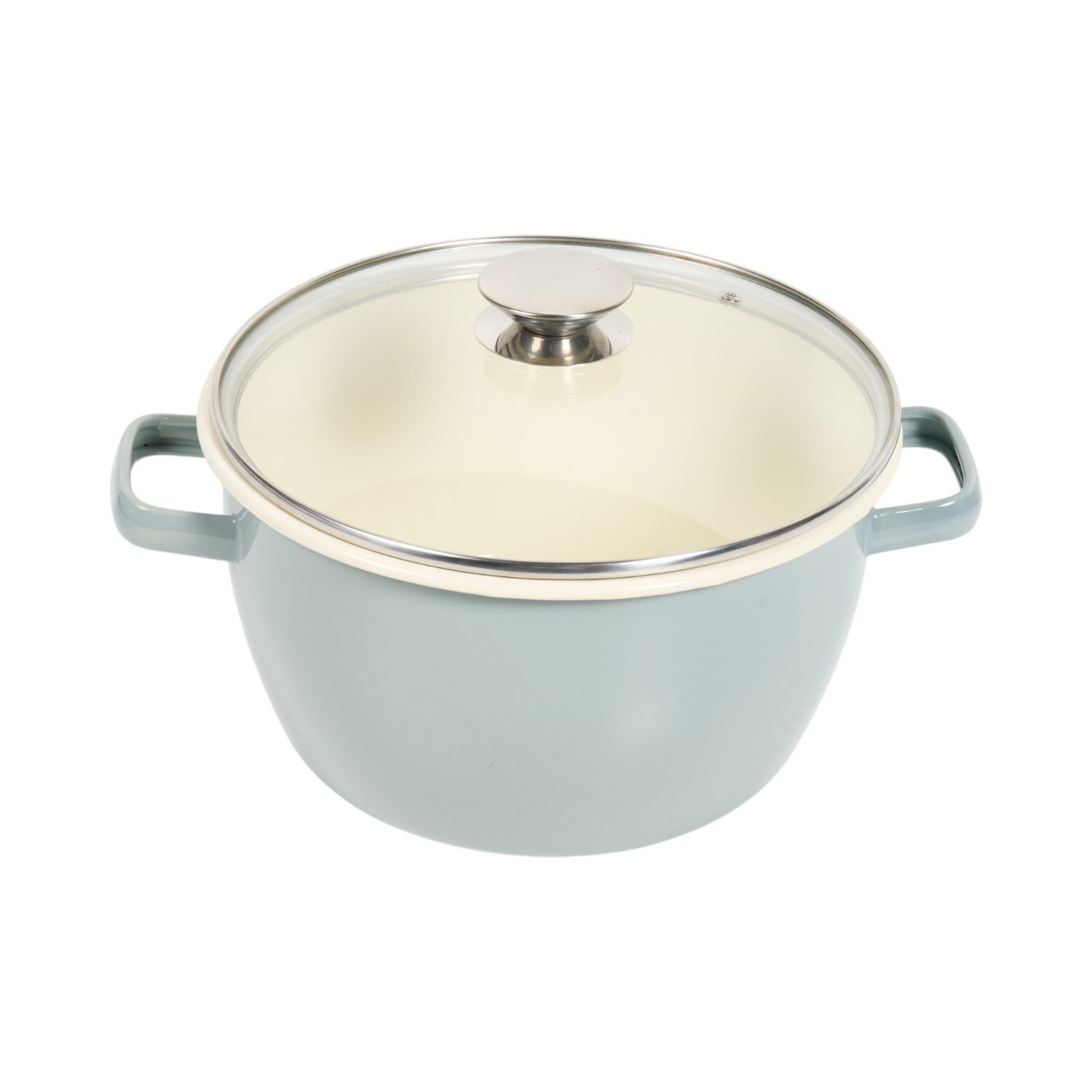 My Kitchen Enamel Stock Pot with Glass Lid Image 2