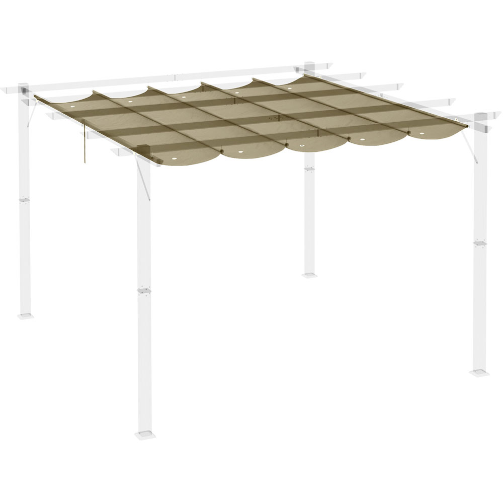 Outsunny Retractable Pergola Cover Tan Image 3