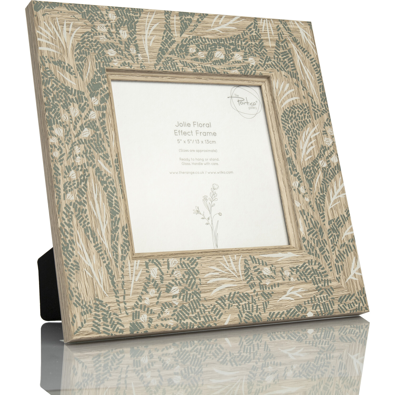 Jolie Floral Effect Frame Green 5x5in Image 2