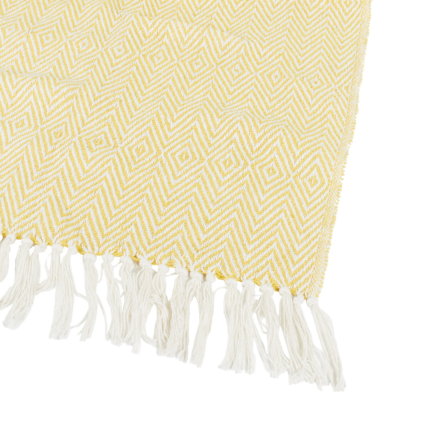 Geo Woven Throw - Yellow Image 3