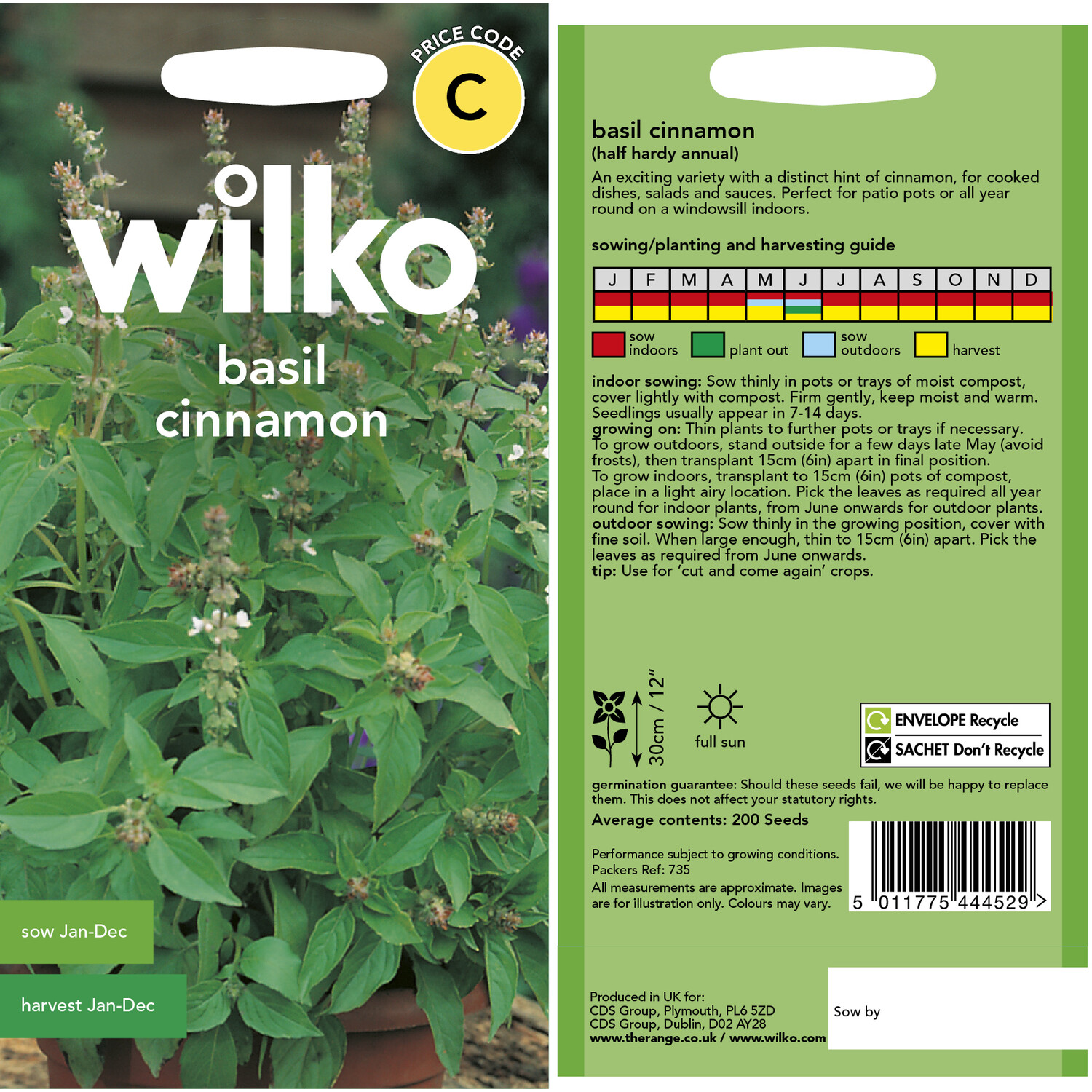 Wilko Herb Basil Cinnamon Seeds Image 3