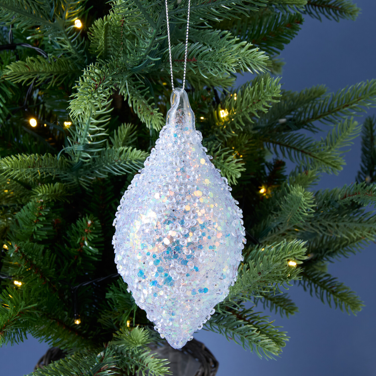 Icy Lilac Beaded Bauble or Droplet Image 3