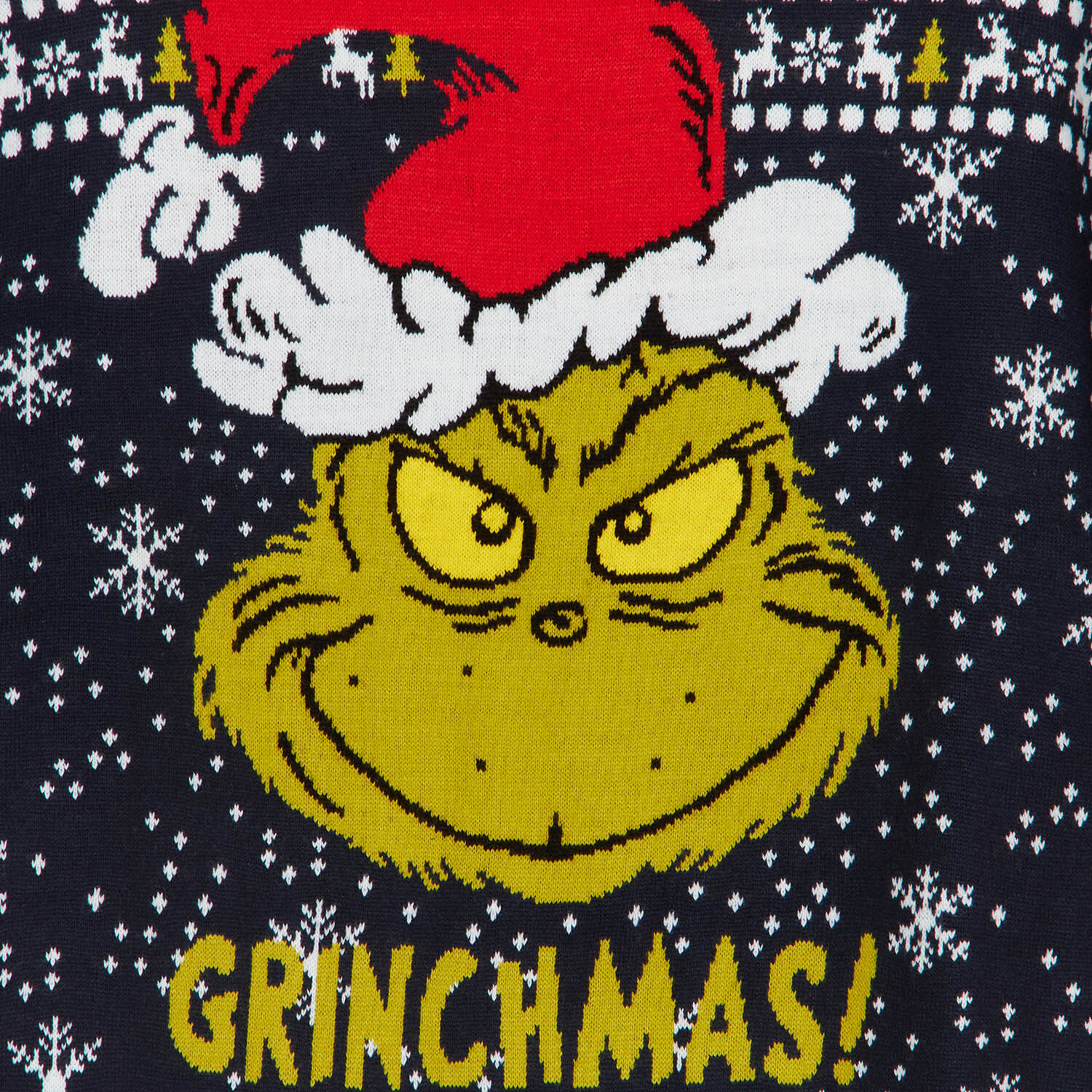 Grinch Snowflake Knitted Jumper - Black / XL Image 3