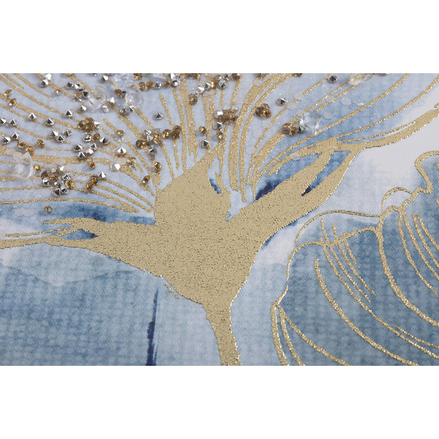 Navy Embellished Floral Framed Art - Navy Image 3