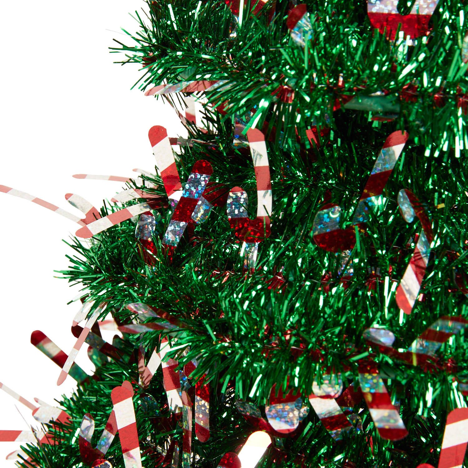 Tinsel Assorted Christmas Tree - Green Image 4